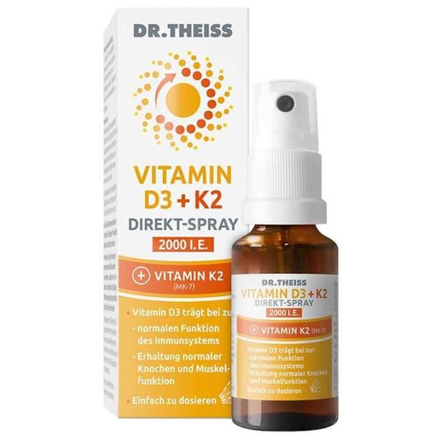 Dr. Theiss Vitamin D3 + K2 Direkt-Spray 2000 I.E., 20 ml Spray product image