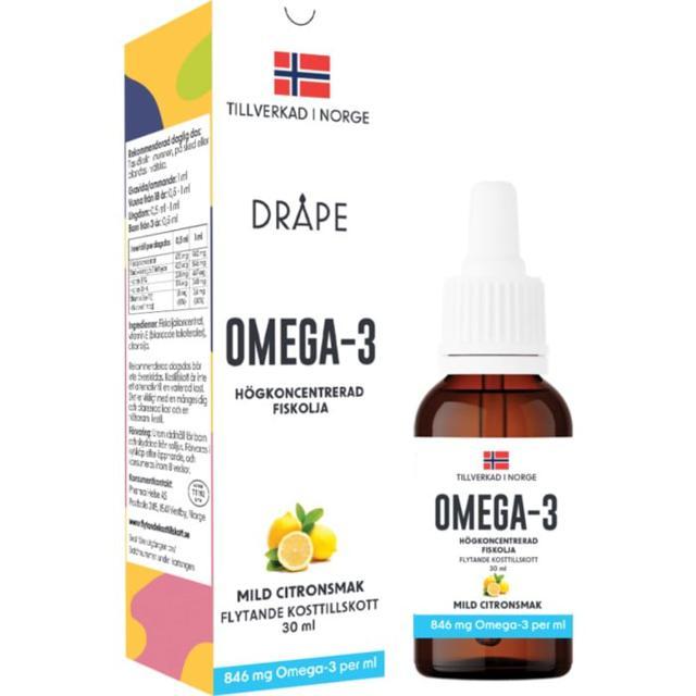 Dråpe flytande Omega-3 droppar citron, 30 ml product image