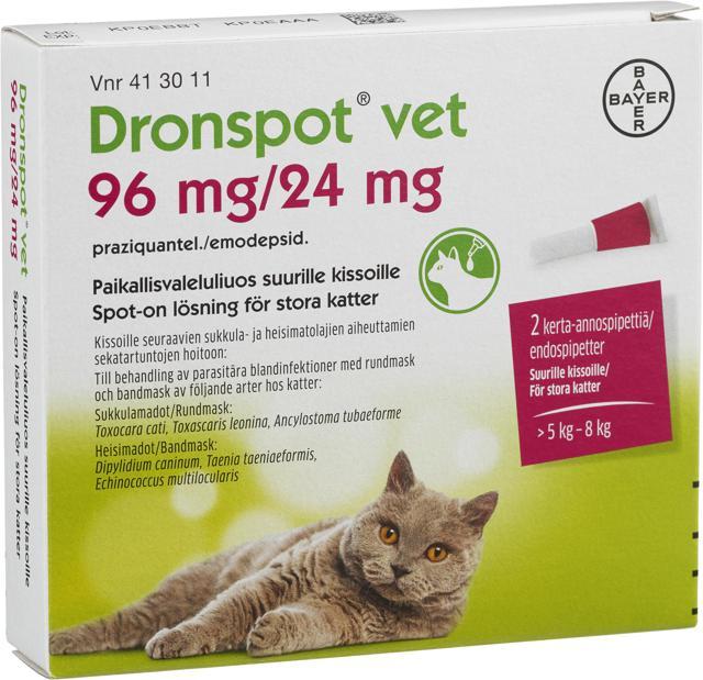 Dronspot vet, spot-on, lösning 96 mg/ 24 mg, 2 doser product image