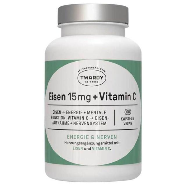 Eisen 15 mg + Vitamin C vegan Kapseln, 60 St Kapseln product image