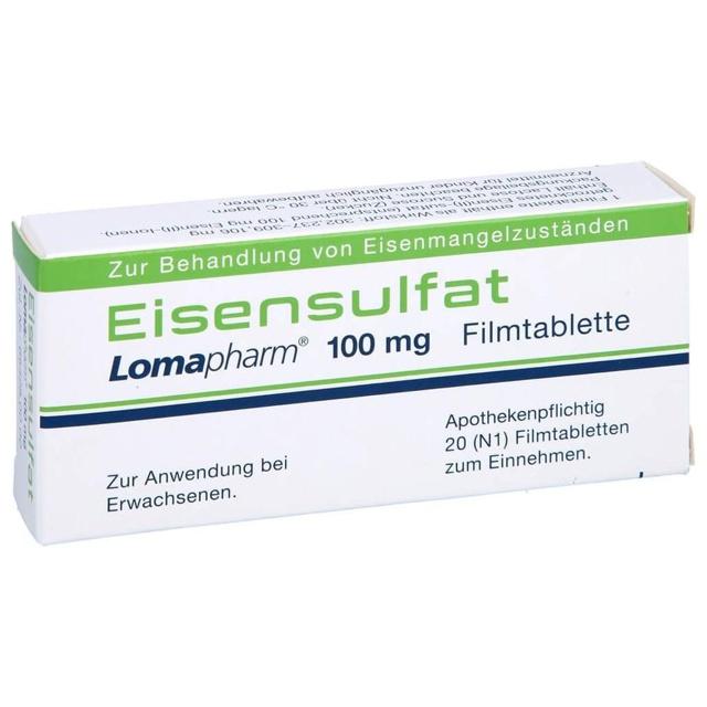 EISENSULFAT Lomapharm 100 mg Filmtabletten product image