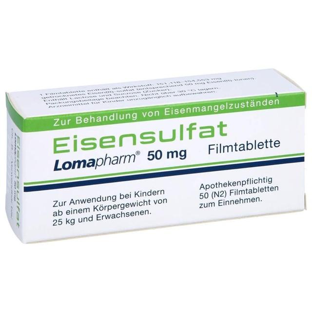 EISENSULFAT Lomapharm 50 mg Filmtabletten product image