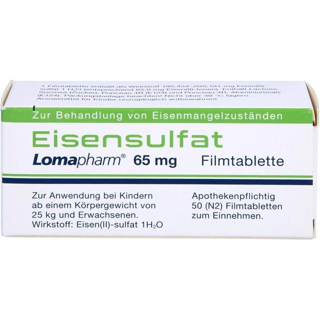 EISENSULFAT Lomapharm 65 mg überzogene Tab. product image