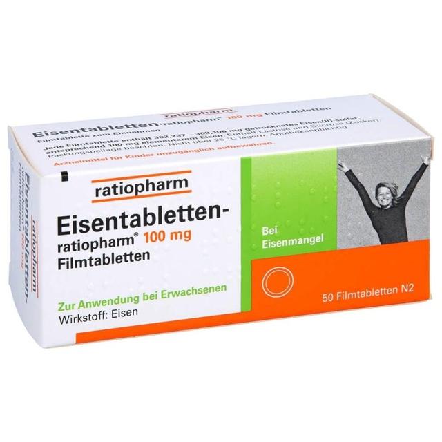 EISENTABLETTEN-ratiopharm 100 mg Filmtabletten product image