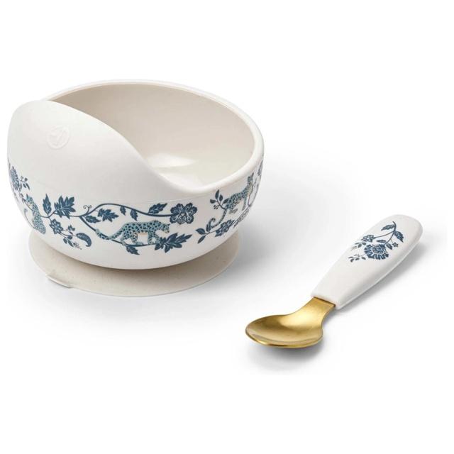 Elodie Silikonskål Med Sked Garden Leo Toile product image