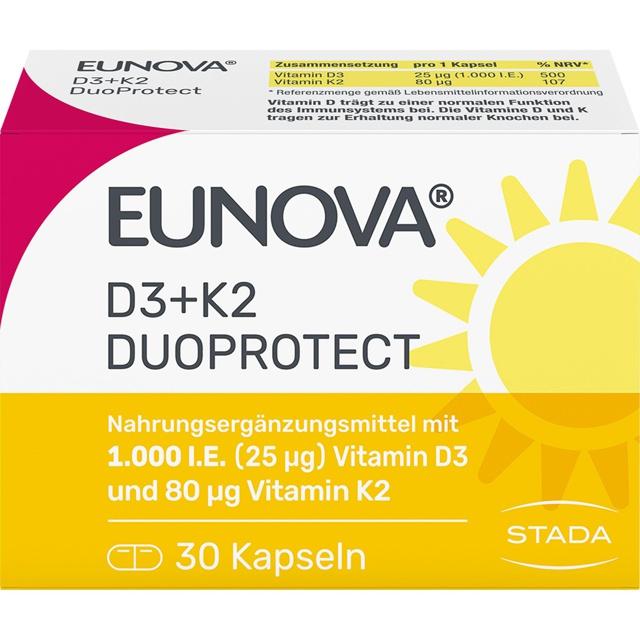 EUNOVA DuoProtect D3+K2 1000 I.E./80 µg Kapseln product image