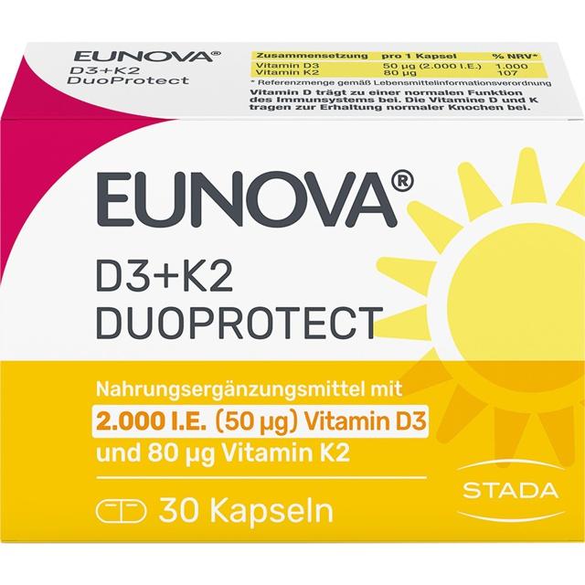 EUNOVA DuoProtect D3+K2 2000 I.E./80 µg Kapseln product image