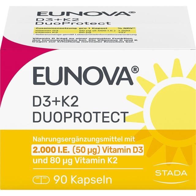 EUNOVA DuoProtect D3+K2 2000 I.E./80 µg Kapseln product image