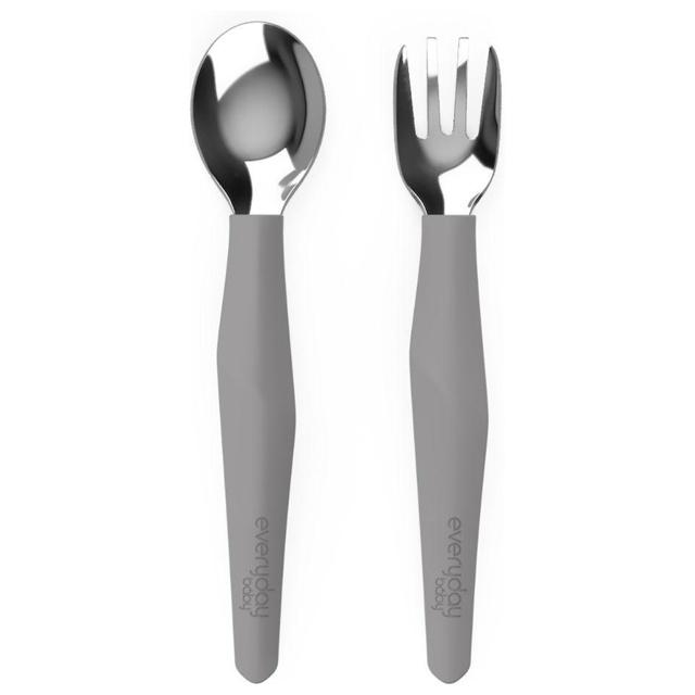 Everyday Baby Bestick Rostfritt Stål och Silikon Quiet Grey product image