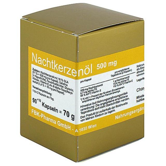 FBK Nachtkerzenöl 500 mg Kapseln, 90 St Kapseln product image