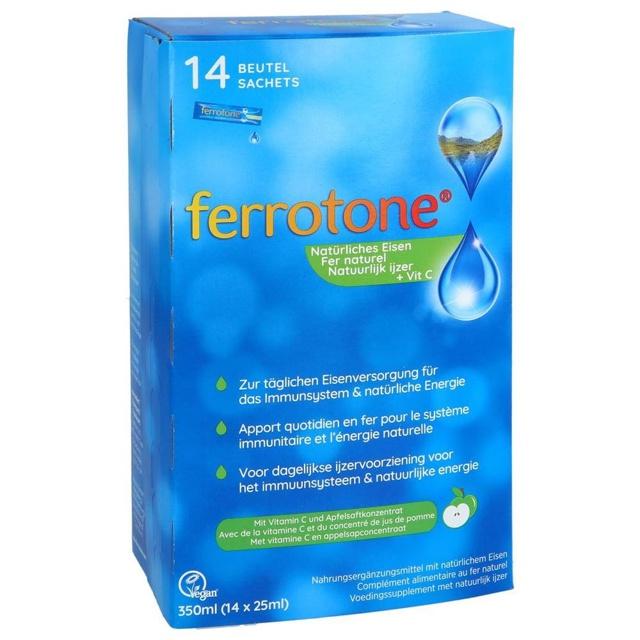 ferrotone - natürliches Eisen mit Vitamin C, Apfelgeschmack 14X25 ml Beutel product image