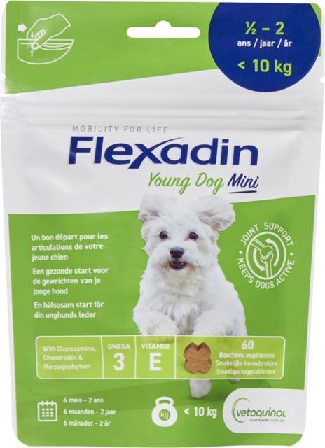 Flexadin Young Dog Mini Tuggtabletter för hundar 60 st product image