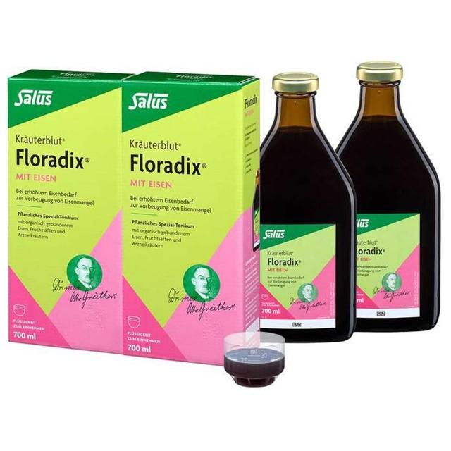 Floradix mit Eisen Flüssigkeit zum Einnehmen, 2x700 ml Lösung zum Einnehmen product image