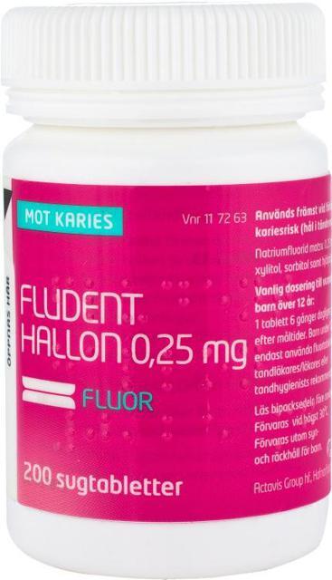 Fludent Hallon, sugtablett 0,25 mg 200 st product image