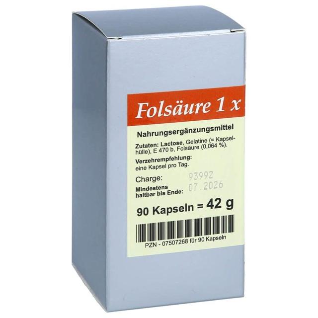 Folsäure 1X1 pro Tag Kapseln, 90 St Kapseln product image