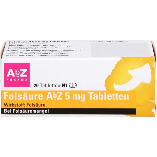 FOLSÄURE AbZ 5 mg Tabletten product image