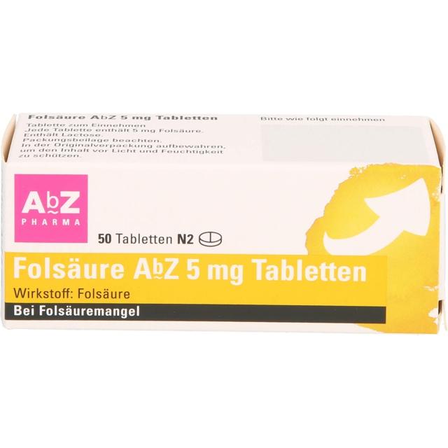 FOLSÄURE AbZ 5 mg Tabletten product image