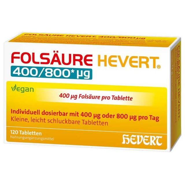 FOLSÄURE HEVERT 400/800 μg Tabletten product image