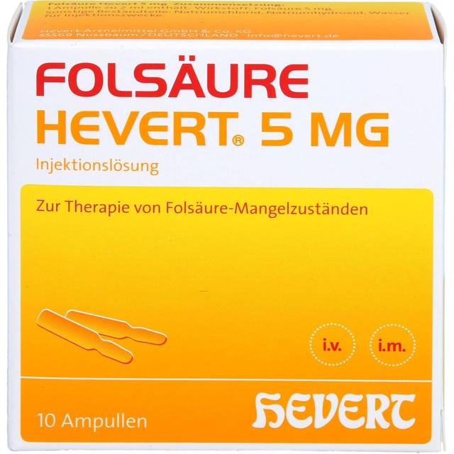FOLSÄURE Hevert 5 mg Inj.-Lösung Ampullen product image