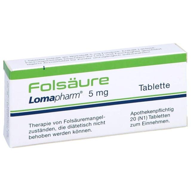 FOLSÄURE LOMAPHARM 5 mg Tabletten product image