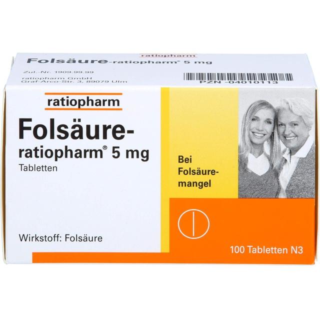 FOLSÄURE-RATIOPHARM 5 mg Tabletten product image