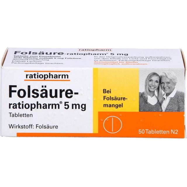 FOLSÄURE-RATIOPHARM 5 mg Tabletten product image