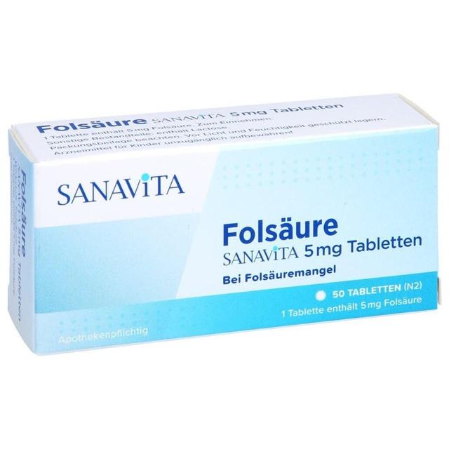 FOLSÄURE SANAVITA 5 mg Tabletten product image