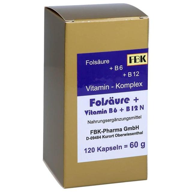 FOLSÄURE+VITAMIN B6+B12 Komplex N Kapseln 120 St Kapseln product image