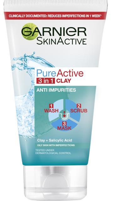 Garnier Pureactive Salicylic In1 Anti-Pimple Clay Cleanser 150 ml product image