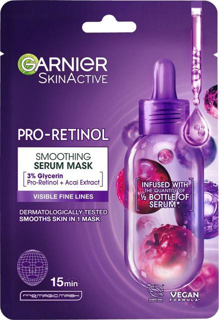 Garnier SkinActive Pro-Retinol Smoothing Tissuemask för alla hudtyper 28 g product image