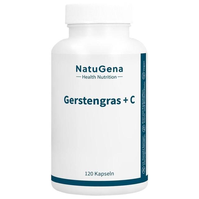 Gerstengras + Vitamin C gepuffert vegan Kapseln, 120 St Kapseln product image