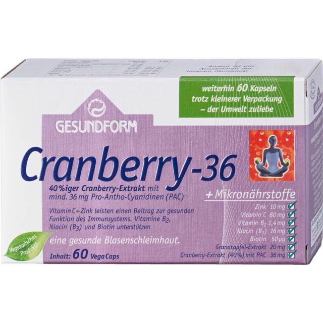 GESUNDFORM Cranberry 36 Kapseln product image