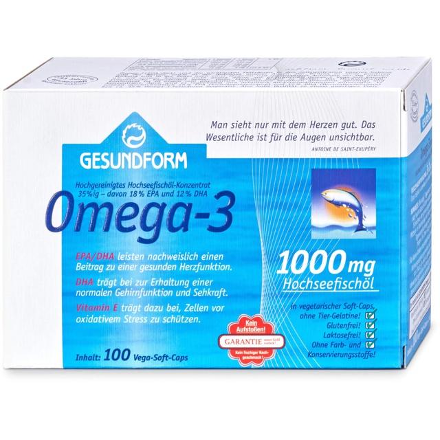 GESUNDFORM Omega-3 1000 mg Vega-Soft Kapseln product image
