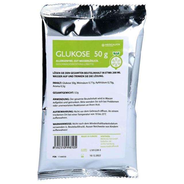 GLUKOSE 50 g Limette Plv.z.Her.e.Lsg.z.Einnehmen product image