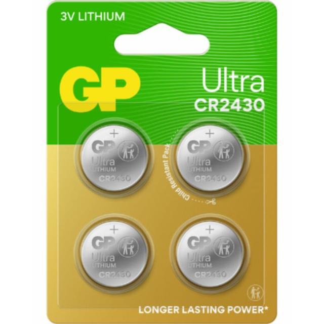 GP Ultra Litium knappcell CR2430, 4-pack product image