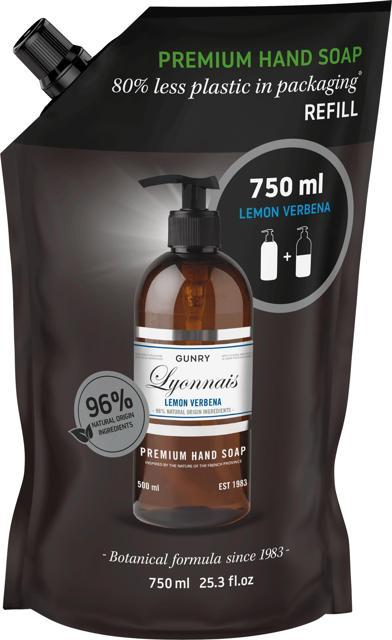 Gunry Flytande tvål Premium Refill Lemon Verbena 750 ml product image