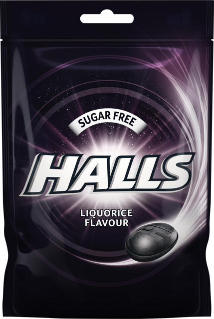 Halls Liquorice sugarfree bag 65 g product image