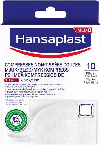 Hansaplast Soft Steril Kompress 7,5 cm x 7,5 cm (10 st) product image
