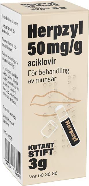 Herpzyl, kutant stift 50 mg/g, 3 g product image