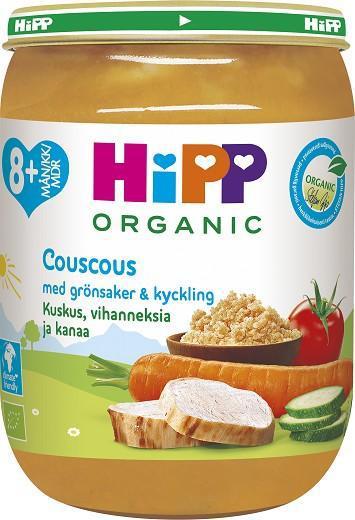 HiPP Couscous,Grönsaker & Kyckling 8m 190g product image