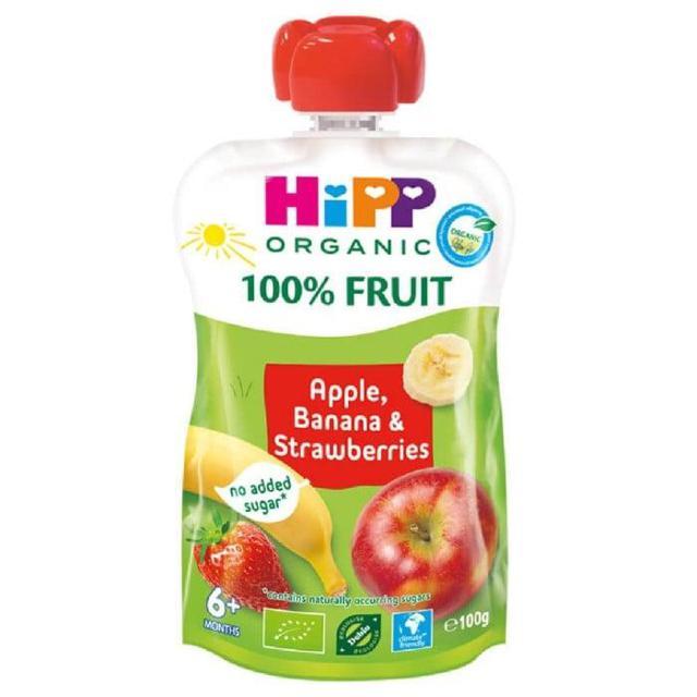 HiPP Klämmis Äpple, Banan & Jordgubb 6M 100 g product image