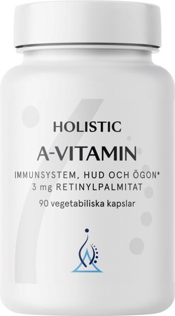 Holistic A-vitamin 3 mg retinylpalmitat, 90 vegetabiliska kapslar product image