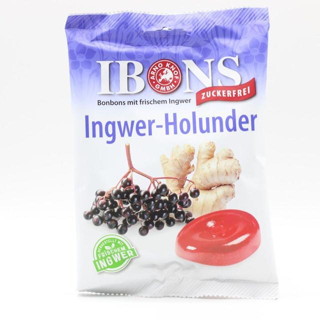 IBONS Ingwer Holunder o.Zucker Tüte Lutschbonbons product image