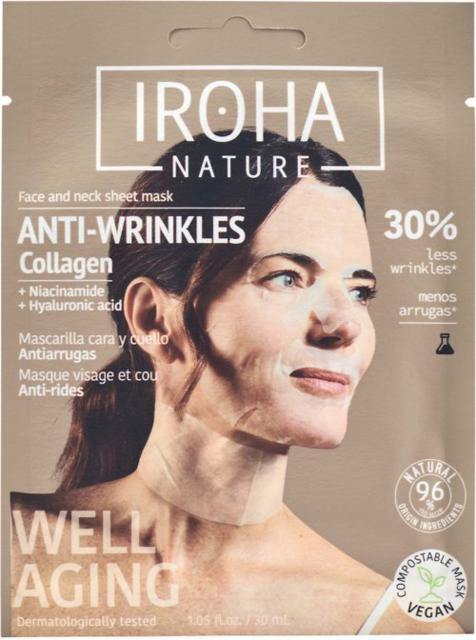 IROHA NATURE Anti-Wrinkles Collagen Face & Neck Sheet Mask 20 ml product image