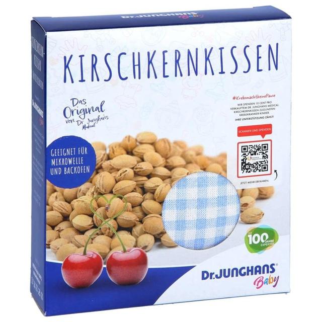 KIRSCHKERNKISSEN 10x10 cm Baby weiß/blau kariert product image