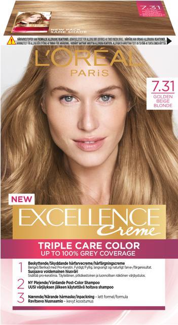 L'Oréal Paris Excellence Crème 7.31 Golden Beige Blonde product image