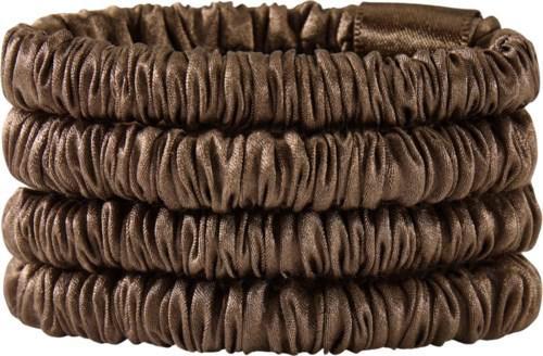 Lenoites Mulberry Silk Skinny Scrunchies Brown product image