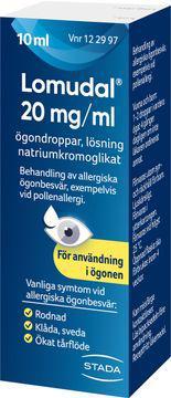 Lomudal 20 mg/ml Natriumkromoglikat, Ögondroppar, lösning, 10 milliliter product image