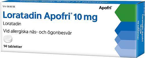 Loratadin Apofri 10 mg Loratadin, Tablett, 14 tablett(er) product image