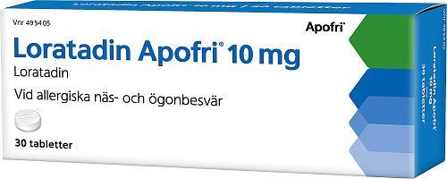 Loratadin Apofri 10 mg Loratadin, Tablett, 30 tablett(er) product image